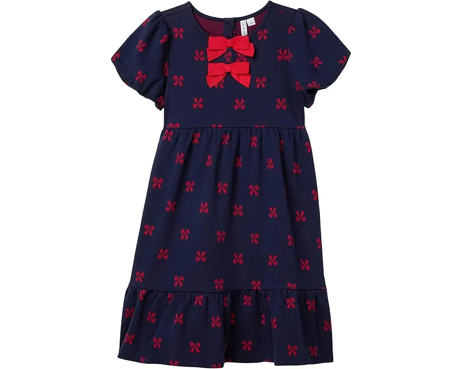 Платье Janie and Jack с принтом бантов и двойным бантом спереди