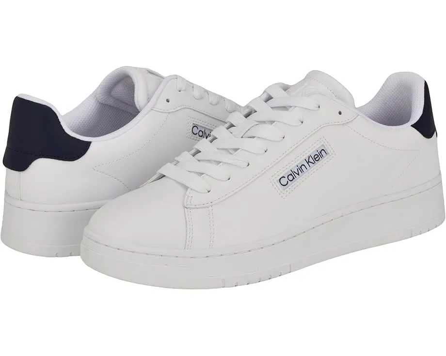 Кроссовки Calvin Klein Horaldo бело-синие на шнуровке с логотипом
