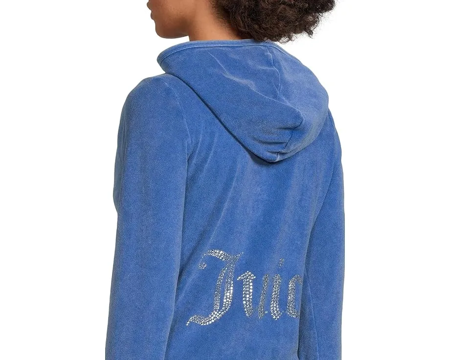 Куртка Juicy Couture из махровой ткани с графическим принтом и капюшоном