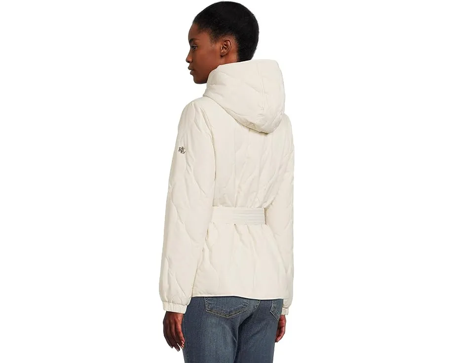 Пуховик Lauren Ralph Lauren с поясом и капюшоном длиной 25 дюймов