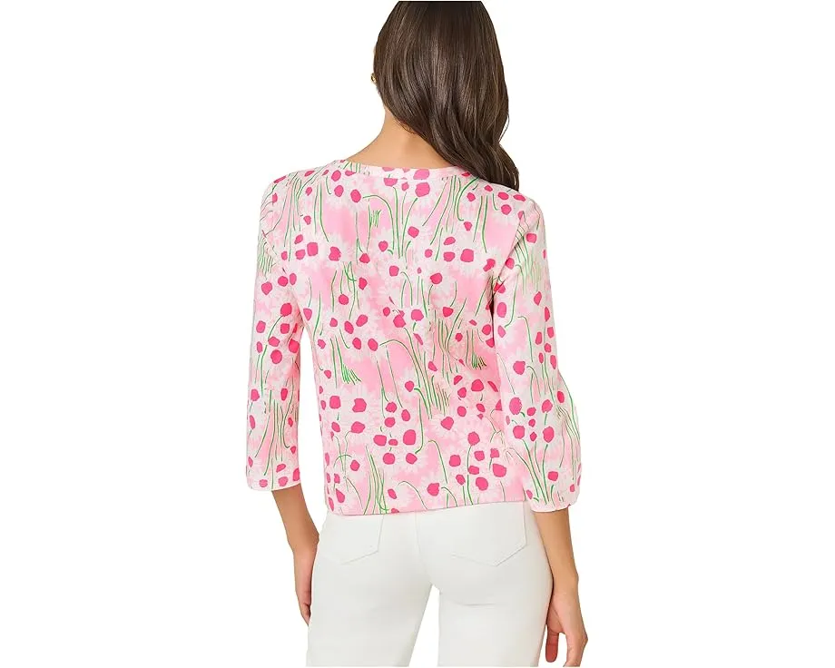 Топ с рукавом три четверти Lilly Pulitzer Clairmont Tri с отделкой кружевом