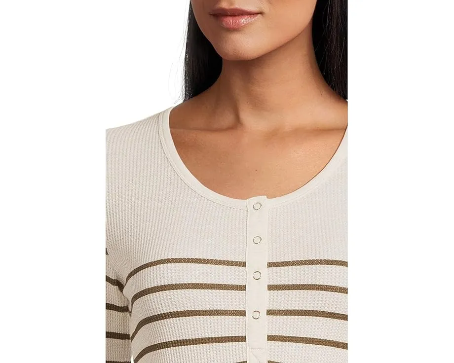 Термобелье Thermal Forever Stripe Henley с облегающим кроем и планкой на пуговицах