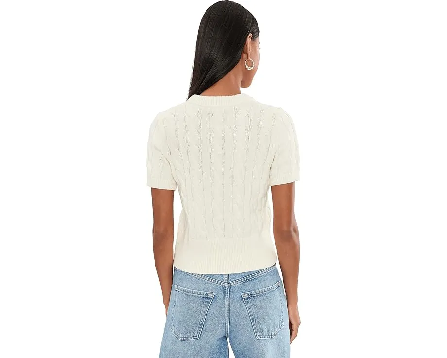 Свитер 525 america Sky Cable Crew Neck Pullover с рельефным узором и короткими рукавами