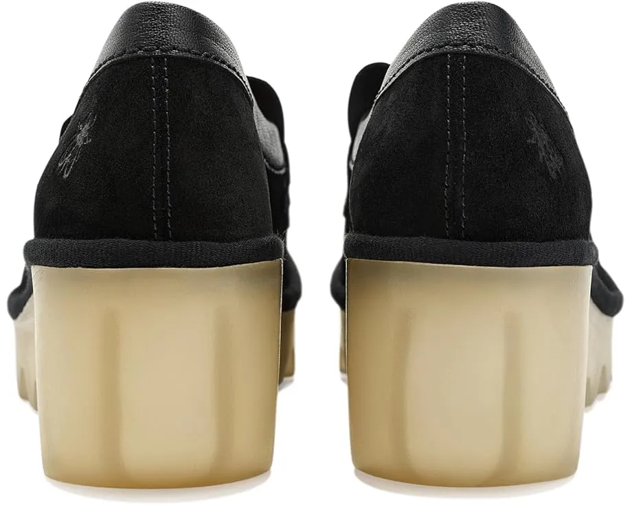 Лоферы FLY LONDON Bilz609fly на танкетке из кожи или замши с округлым носком