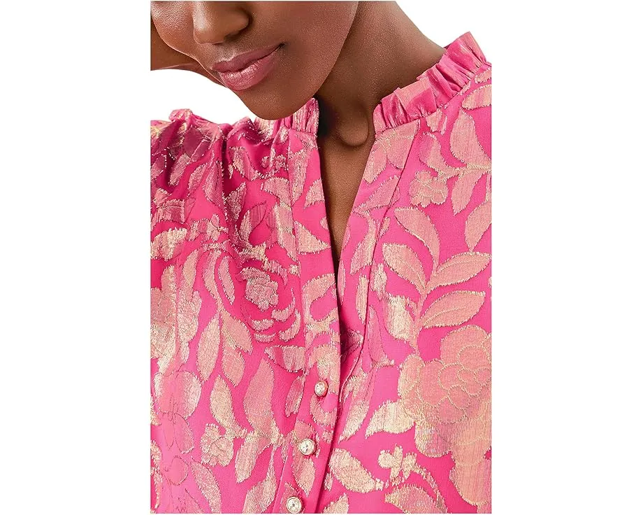 Шелковое платье Lilly Pulitzer Evaline с рюшами и пайетками