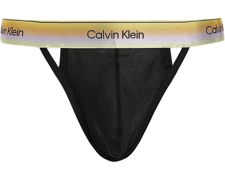 Calvin Klein трусы-стринги Icon Mesh Thong из черной сетки