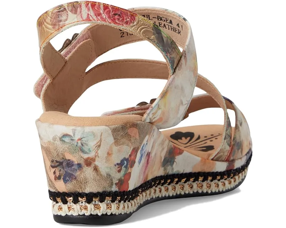 Сандалии L'Artiste by Spring Step Blissful с тиснением и клиновидным каблуком