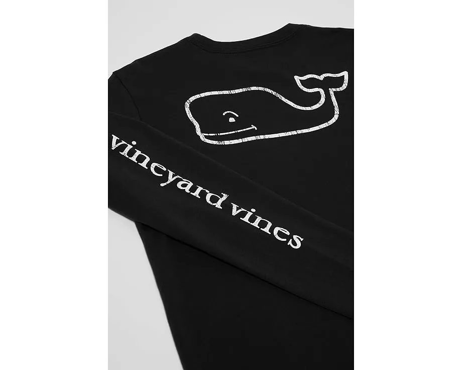 Футболка Vineyard Vines Kids с длинным рукавом и китом на кармане