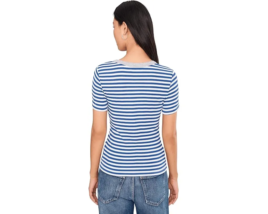 Футболка Michael Stars Jenny Ringer с контрастной отделкой и полосатым принтом