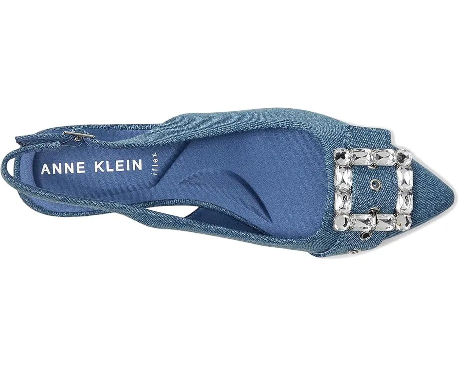 Балетки Anne Klein Kenni с открытой пяткой и кристаллом на носке