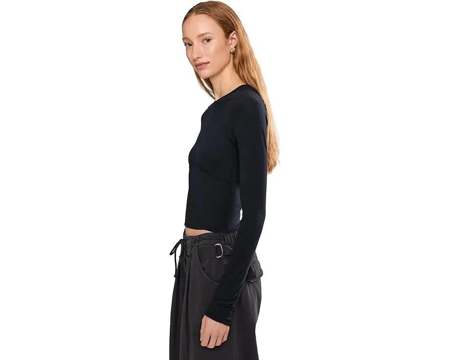 Укороченный лонгслив Free People We The Free Protagonist Long Sleeve с завышенными швами