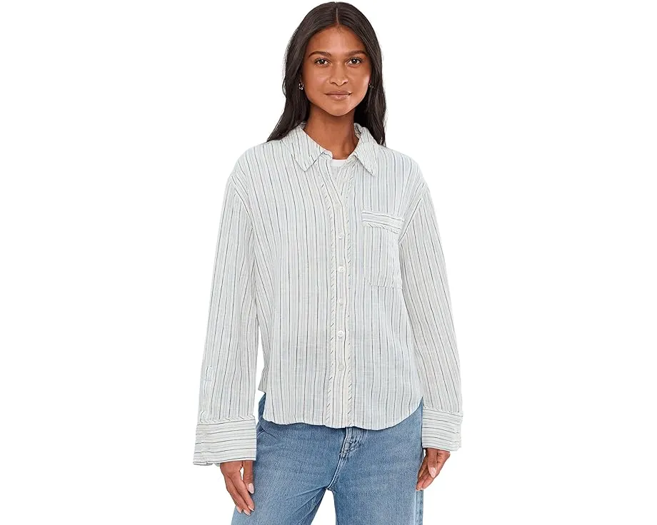 Free People полосатая льняная рубашка Laurel