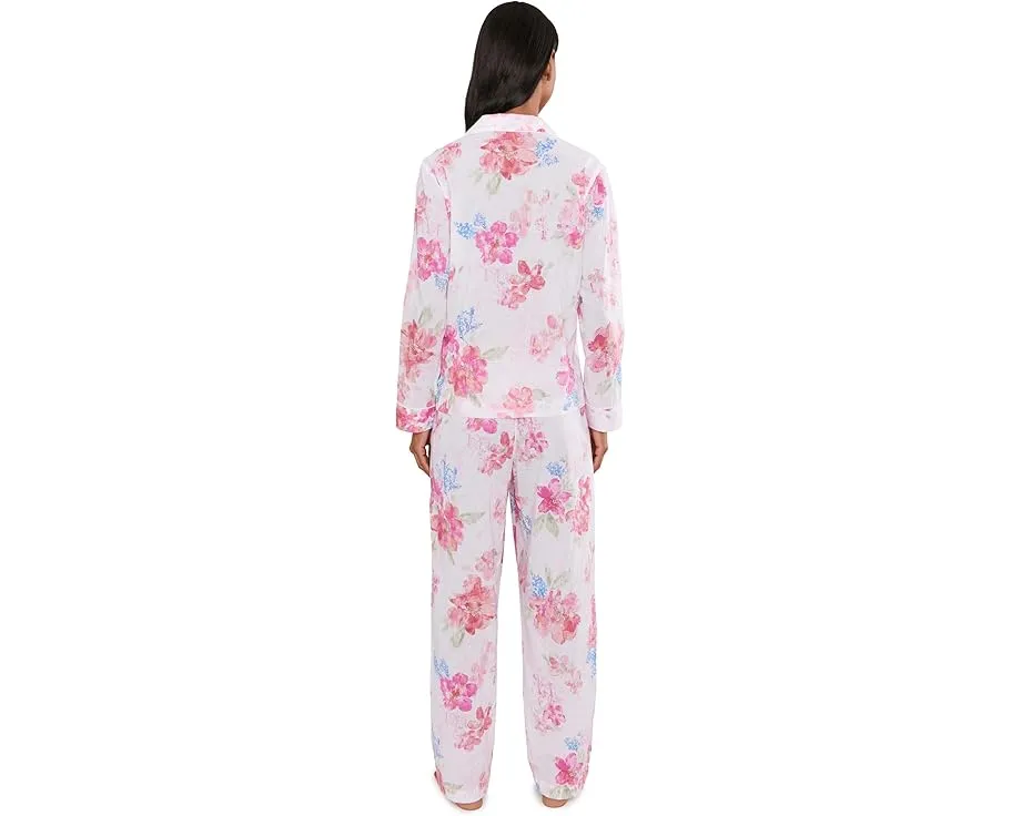 Long Sleeve Notch Collar Long Pants PJ Set