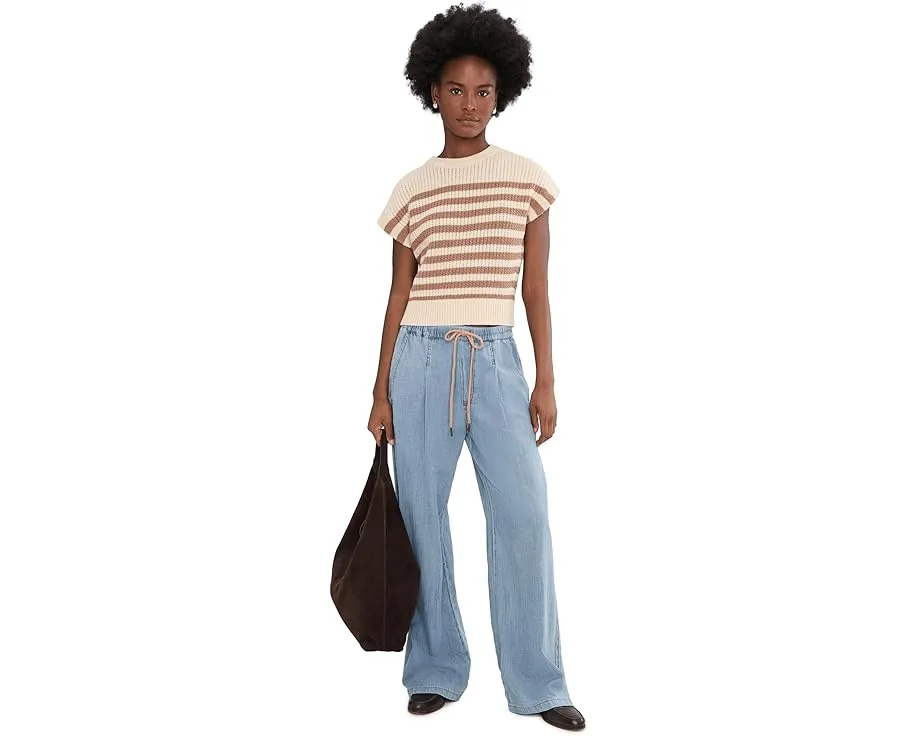 Свитер Lilla P Textured Wedge с короткими рукавами из экологичной смеси