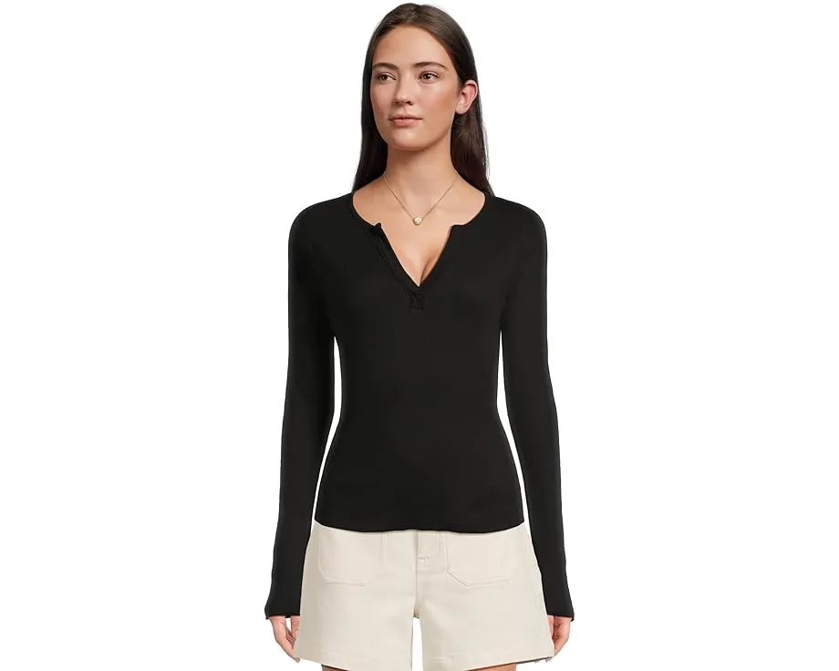 Хенли Michael Stars Salem с длинными рукавами и комбинированной планкой
