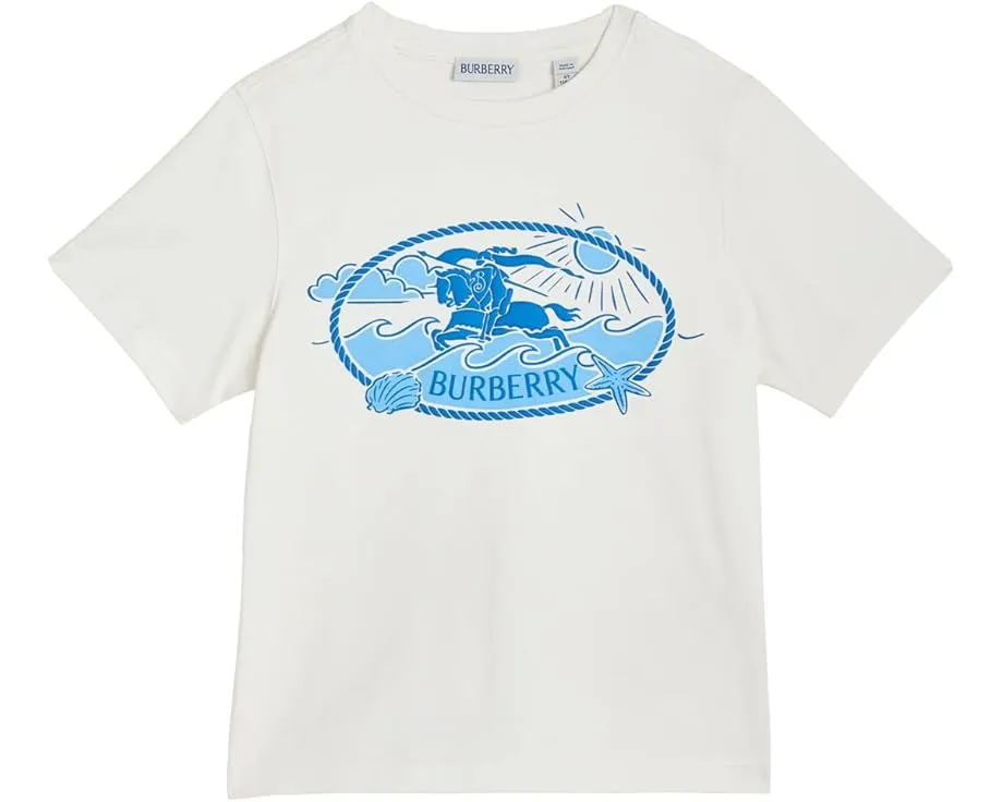 Burberry Kids футболка Cedar Wave с волнообразным дизайном и ребристым воротником