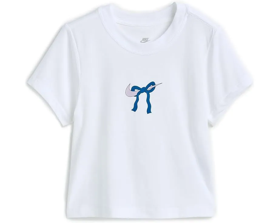 Детская футболка Nike Kids Swoosh Ribbon с бантом и укороченным кроем