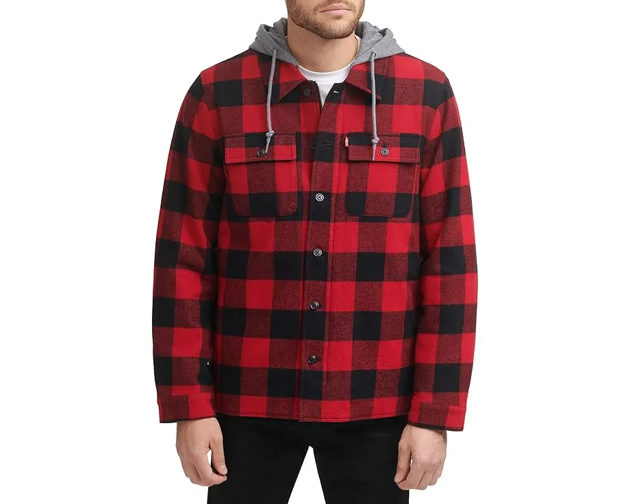 Куртка Levi's из хлопка с капюшоном и подкладкой из шерпи