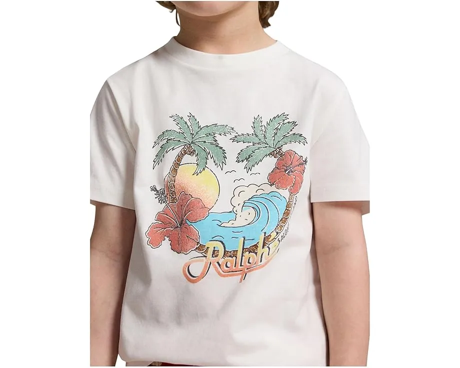 Футболка Polo Ralph Lauren Kids с графическим принтом из хлопкового джерси