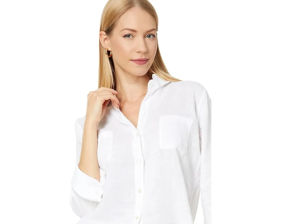 Рубашка Sea View Button-Down от Lilly Pulitzer из льна с принтом