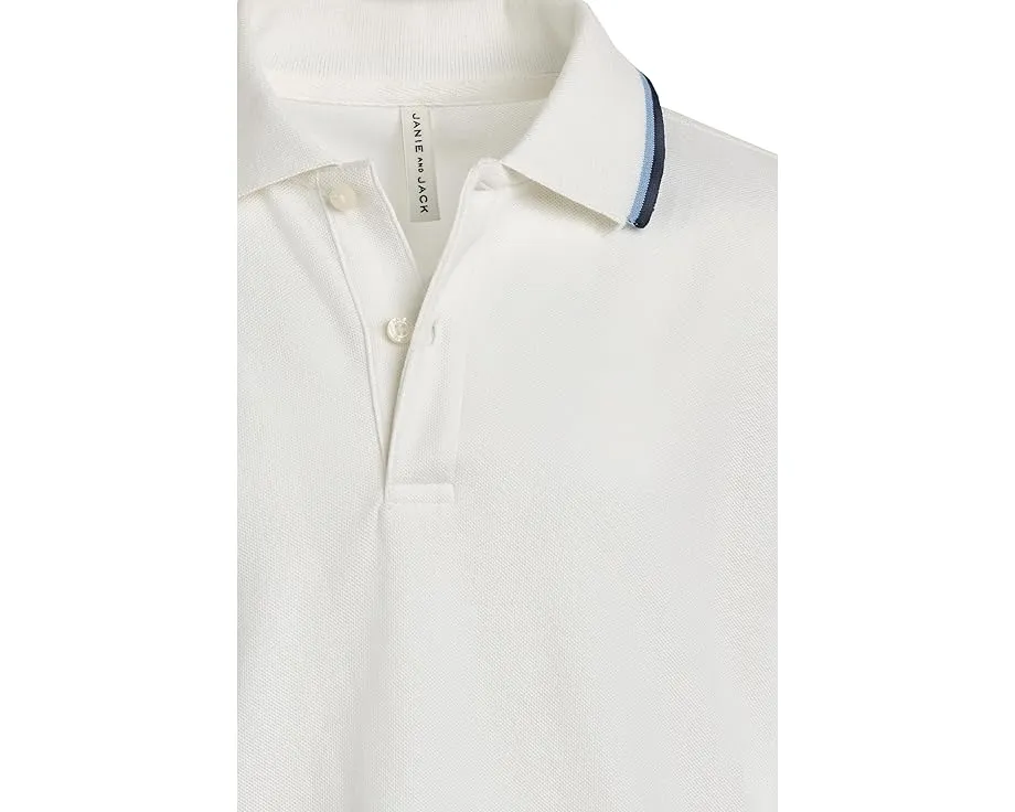 Поло Janie and Jack с контрастной отделкой воротника и манжет