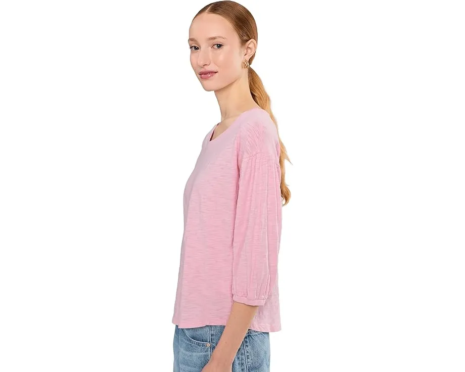 Футболка Mod-o-doc с открытым круглым вырезом и рукавами 3/4 со сборками