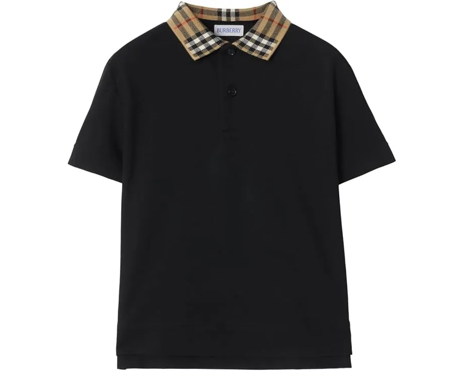 Burberry Kids поло Johane Check Collar для детей с воротником в клетку