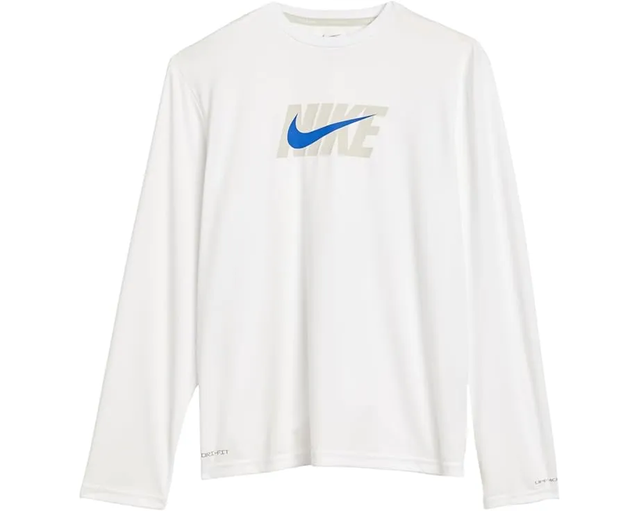 Футболка Nike Kids Hydroguard Swoosh Over с длинным рукавом и технологией Dri-FIT UV