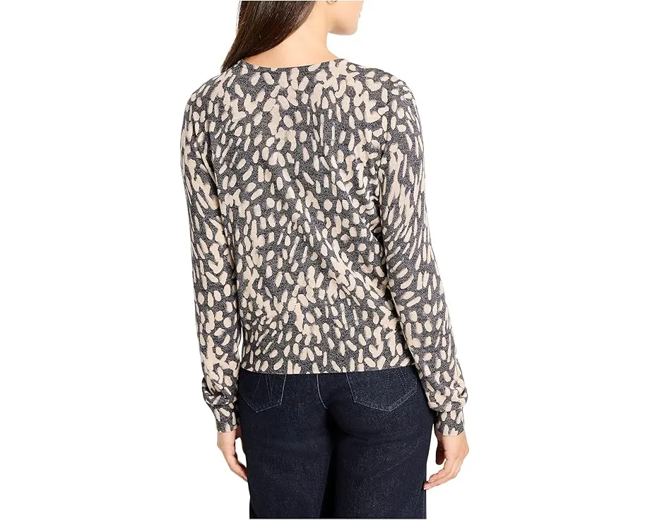 Свитер NIC+ZOE Wild Dot с V-образным вырезом и разрезным подолом