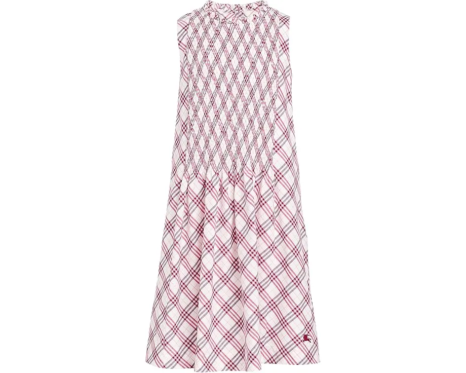 Платье Burberry Kids Yvette для детей с клетчатым принтом и присборенным лифом