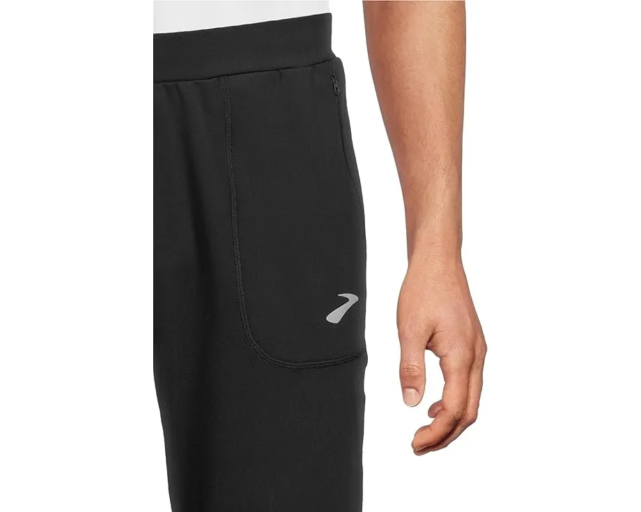 Термоштаны Brooks Momentum Thermal с полуприлегающим силуэтом и карманами на молнии