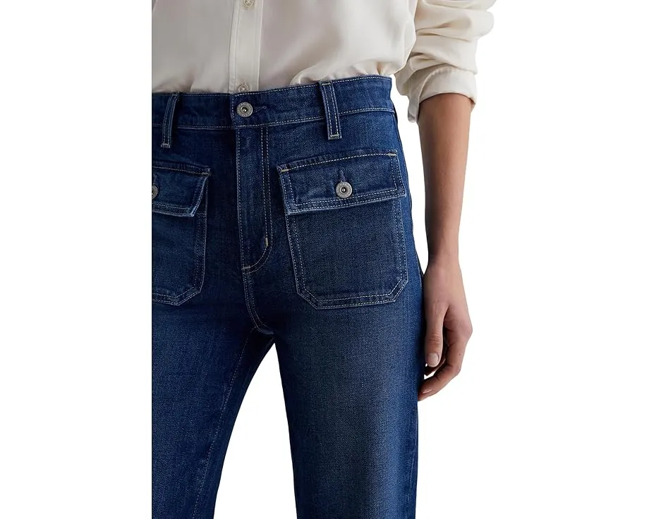 Джинсы AG Jeans Bonnie с расклешенными штанинами и кнопками на карманах