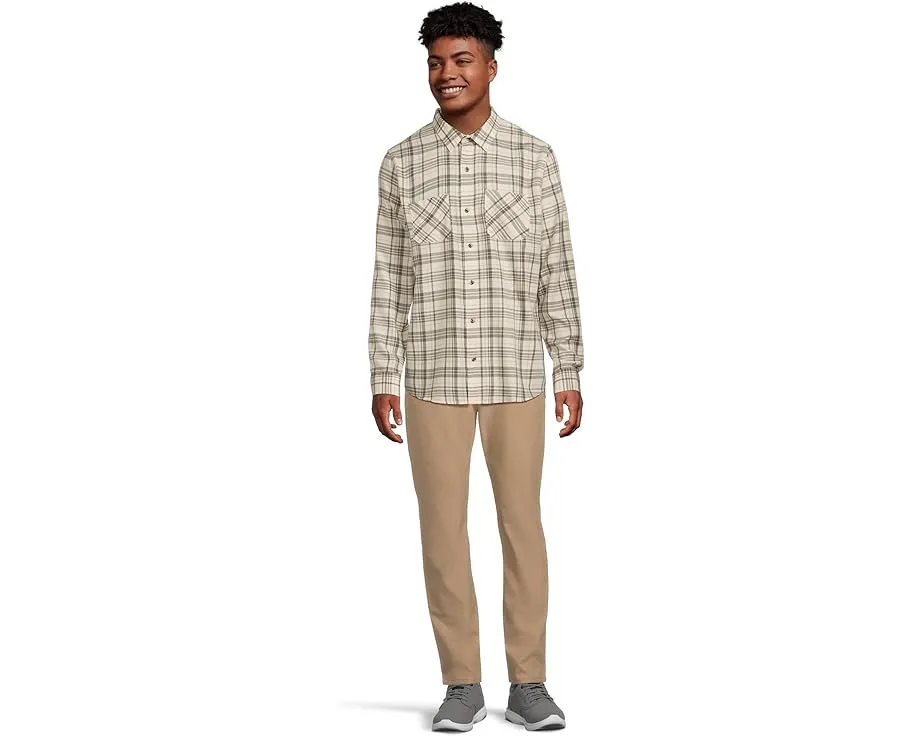 Сорочка TravisMathew Cloud Flannel Plaid в клетку с длинными рукавами и накладными карманами