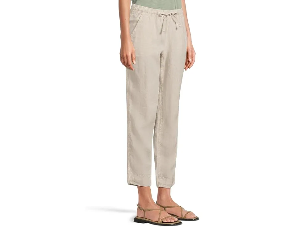 Льняные брюки L.L.Bean Premium Linen Breezy с зауженным силуэтом и разрезом по бокам