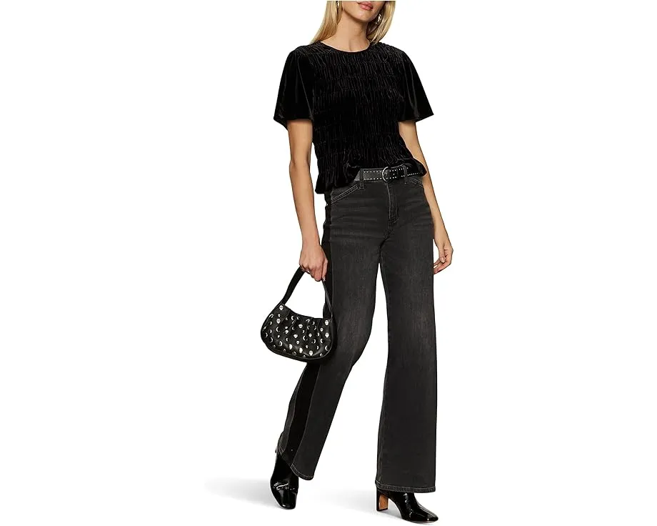 Вельветовый топ Sanctuary с вырезом на спинке и сборками