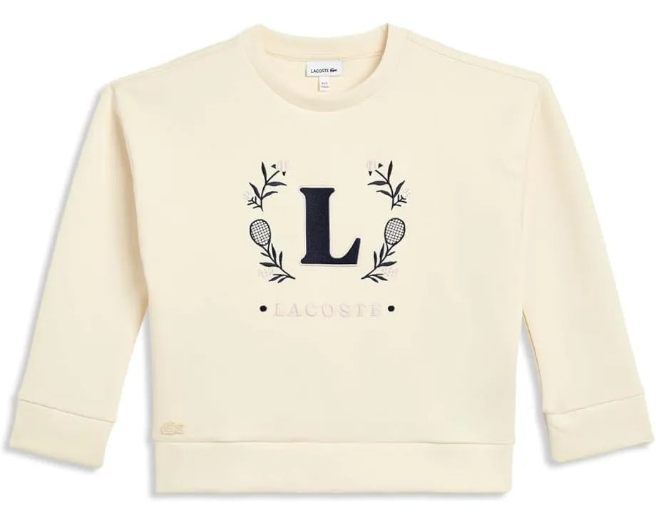 Детский свободный трикотажный свитер Lacoste Spacer Knit Oversized Crew