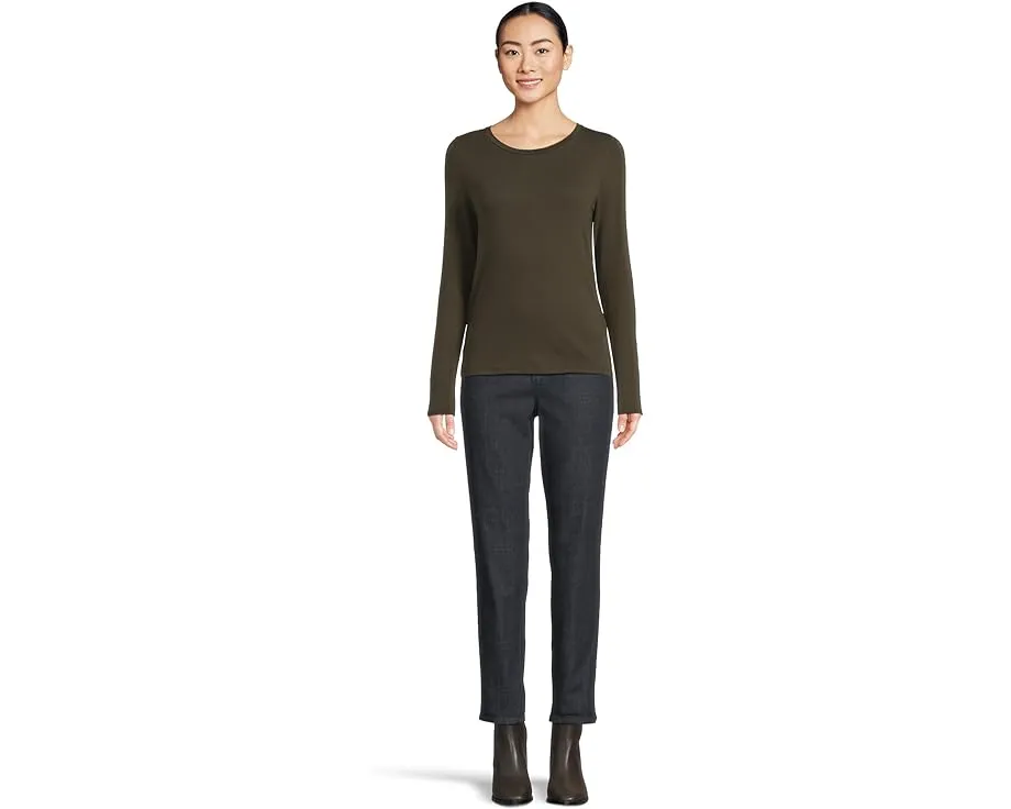 Eileen Fisher полупрозрачная футболка с длинным рукавом и круглым вырезом