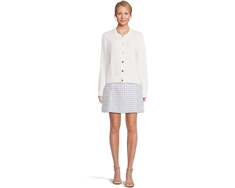 Платье Gwynne Boucle Shift от Lilly Pulitzer с квадратным вырезом и клетчатым принтом