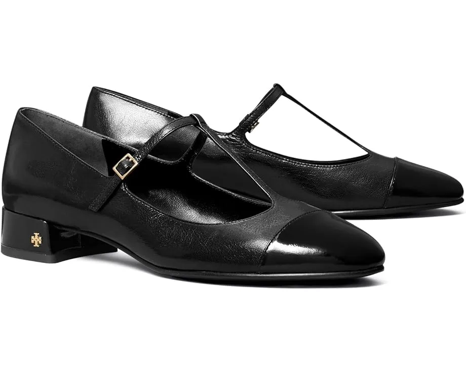 Балетки Tory Burch Cap-Toe T Strap 25MM на блочном каблуке