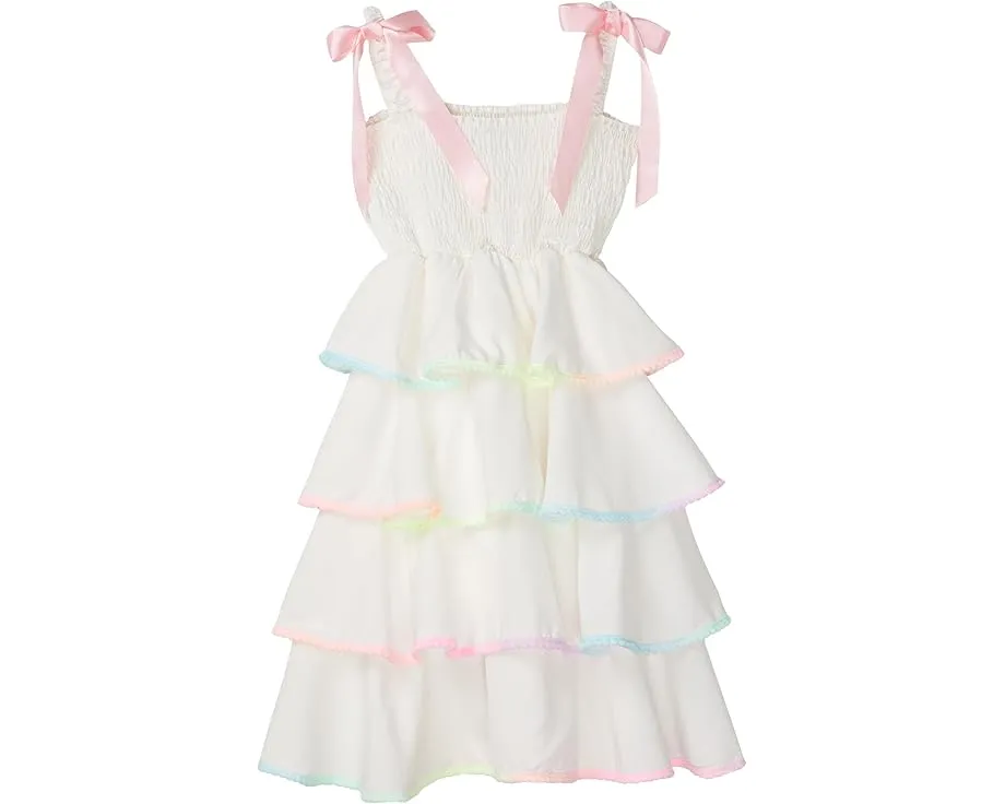 Платье Lola and The Boys Rainbow Tiered Bow с ярусами и бретелями-бантами