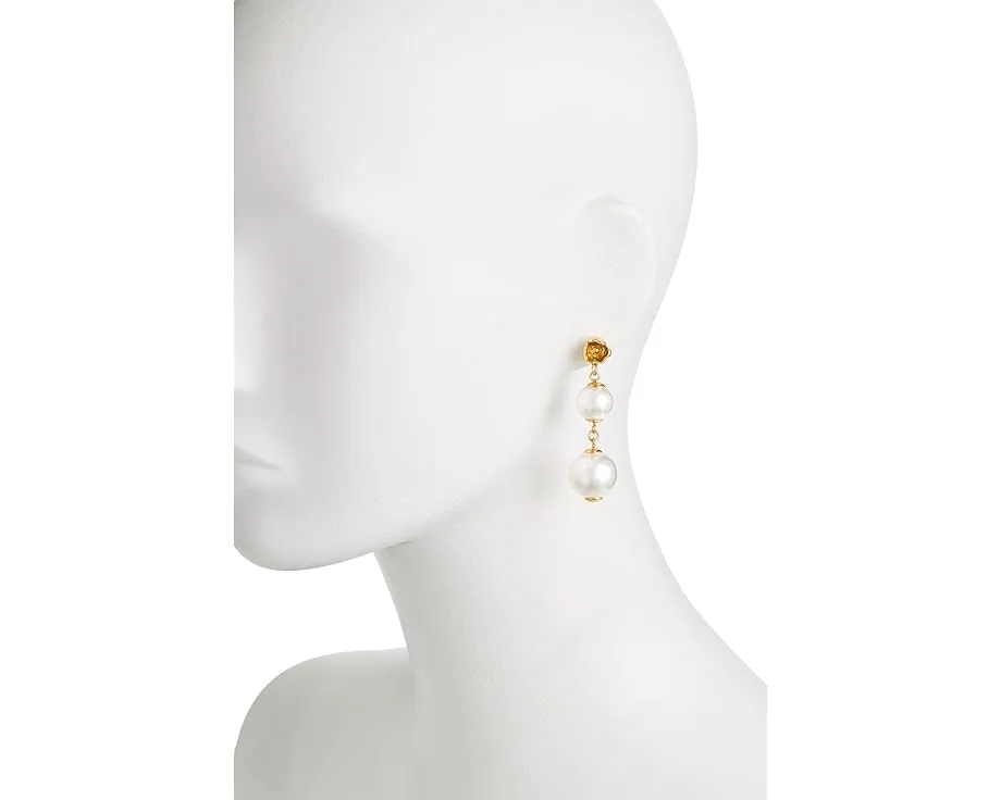 Линейные серьги Golden Bloom Linear Earrings от Kate Spade New York с жемчугом