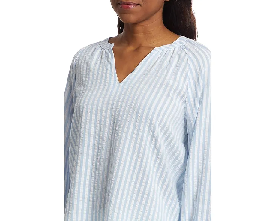 Рубашка L.L.Bean Seersucker с разрезным воротником и длинным рукавом