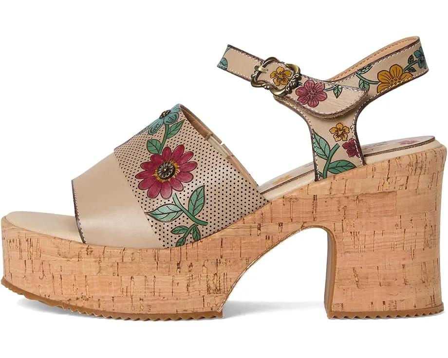 Сандалии Halena на платформе с ручной росписью и регулируемой застежкой