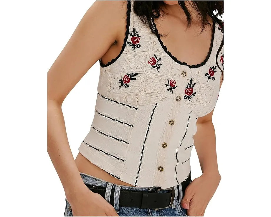 Топ Rose Bud вязаный с вышивкой цветов от Free People
