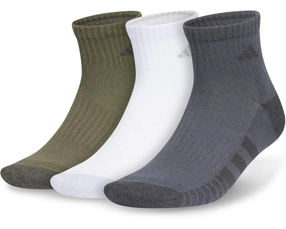 Носки Adidas Cushioned 3.0 3-Pack Quarter Socks хлопковые белые