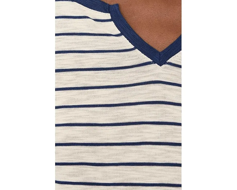 Футболка Nzt Elbow Sleeve Stripe Notch с вырезом NIC+ZOE