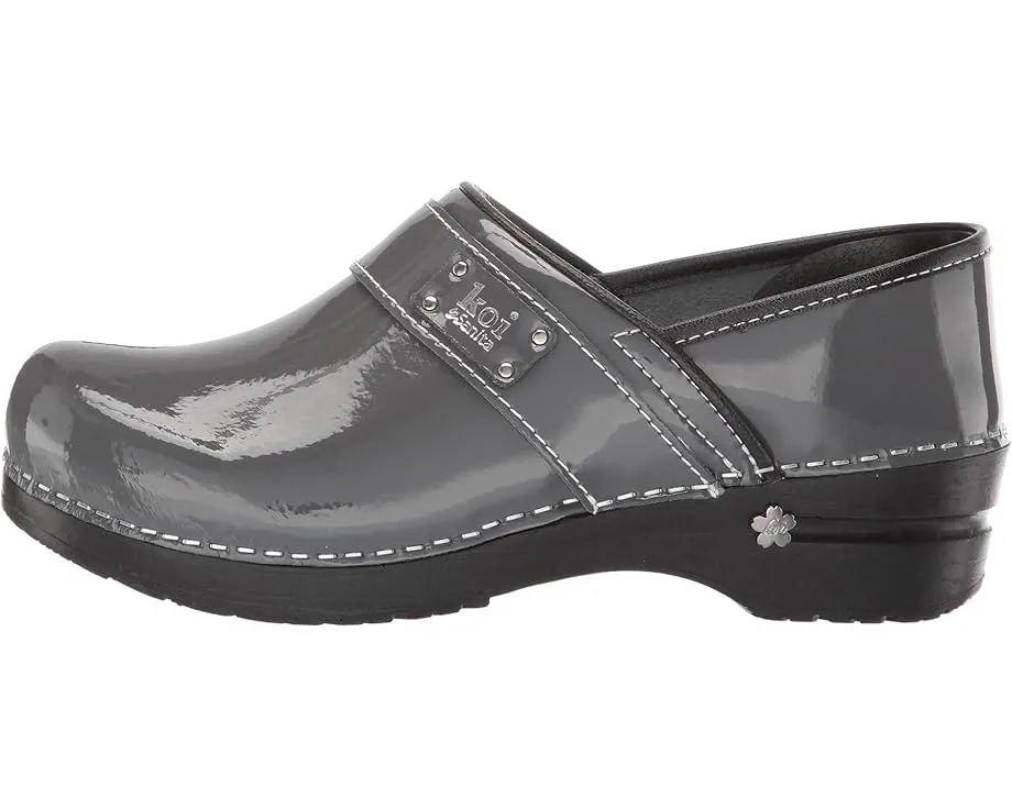 Сабо Sanita Lindsey by Koi с рокерной подошвой из лаковой кожи