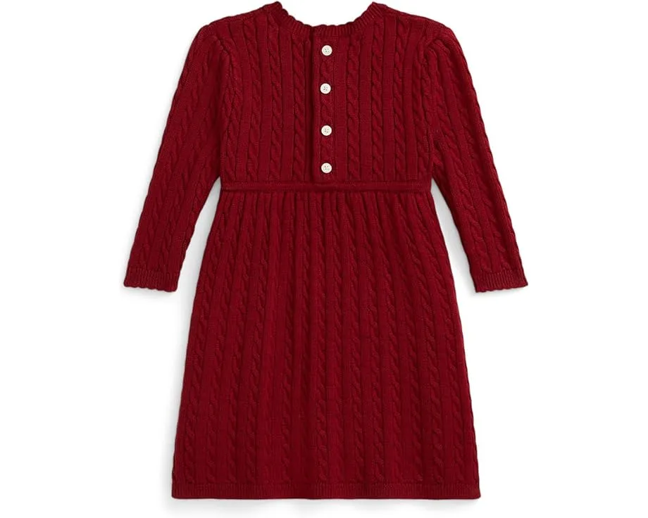 Комплект для младенцев Polo Ralph Lauren Kids: платье-свитер с косой и блумеры из хлопка