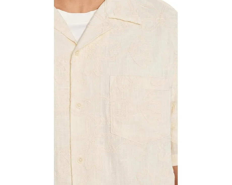 Рубашка Vince с коротким рукавом и вышитым цветочным узором