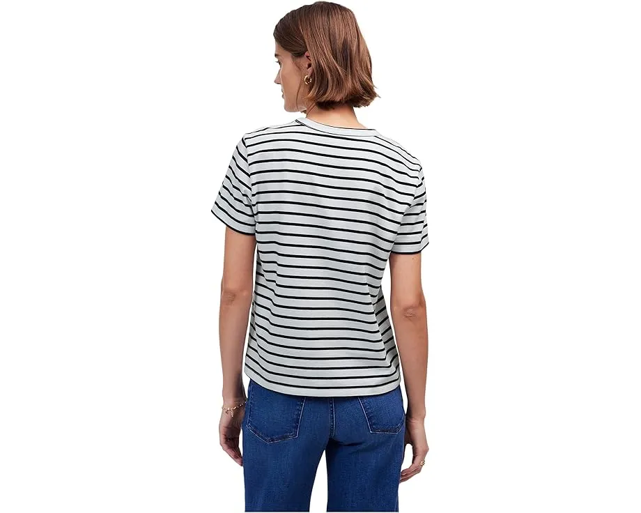 Футболка Madewell Cotton Perfect Crewneck Tee в полоску из мягкого хлопка